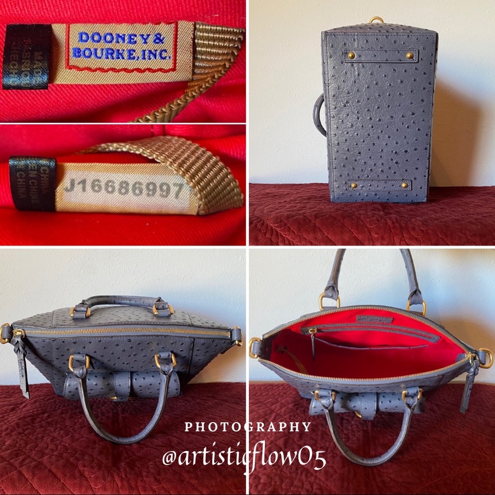 NEW Dooney&Bourke Steel Blue Ostrich Emerson Naomi - Picture 6 of 9